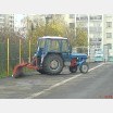 Tractor with a snowplough 