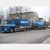 A road tanker with a trailer for the transport of hazardous waste 